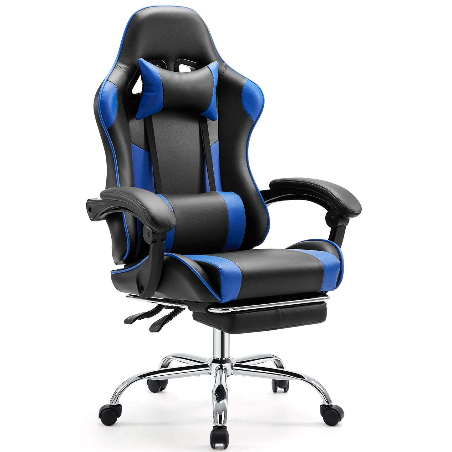 Ergonomic Office and Gaming Chair Adjustable Swivel PU Leather with Headrest and Lumbar Support