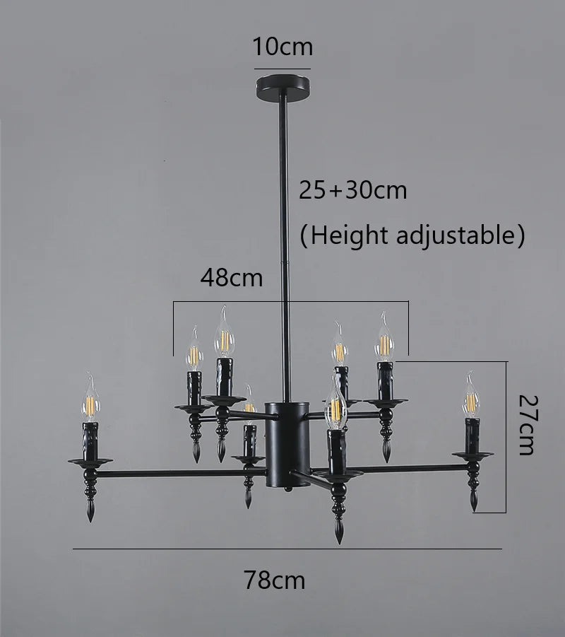 Modern Candle Chandelier Pendant Lamp LED Iron Art Lighting Fixtures