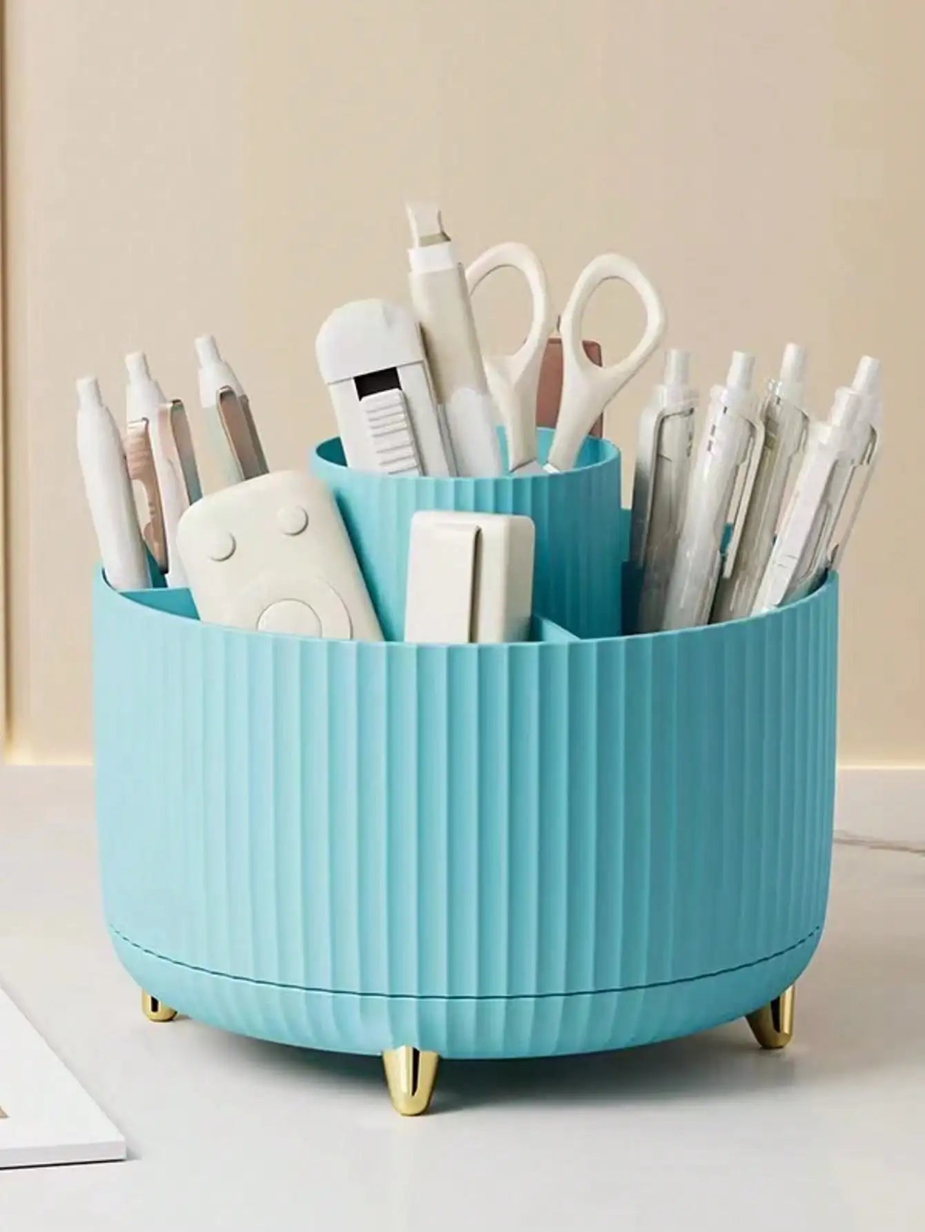 360° Rotating Makeup Brush Organizer