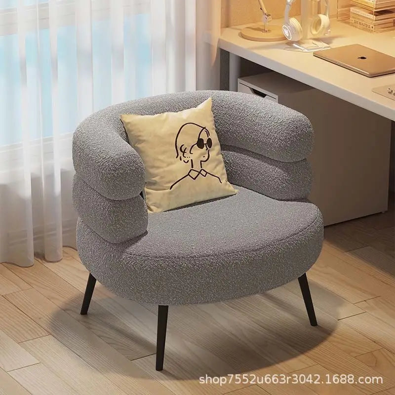 Lamb wool lazy sofa chair living room ot bedroom