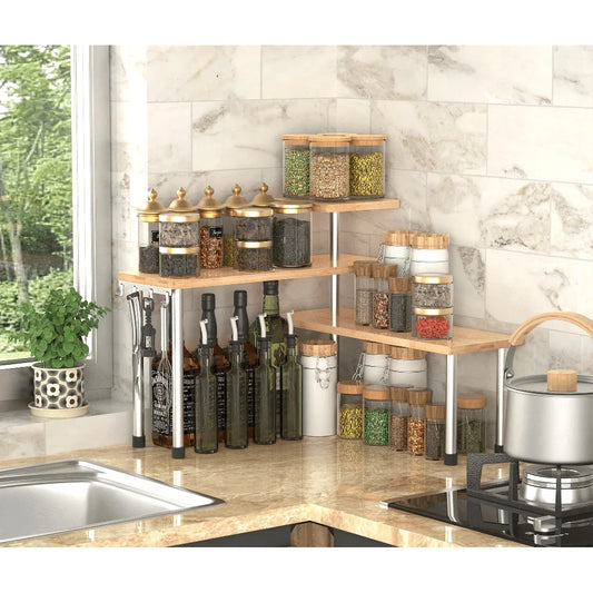 3 Tier Bamboo Countertop Organizer