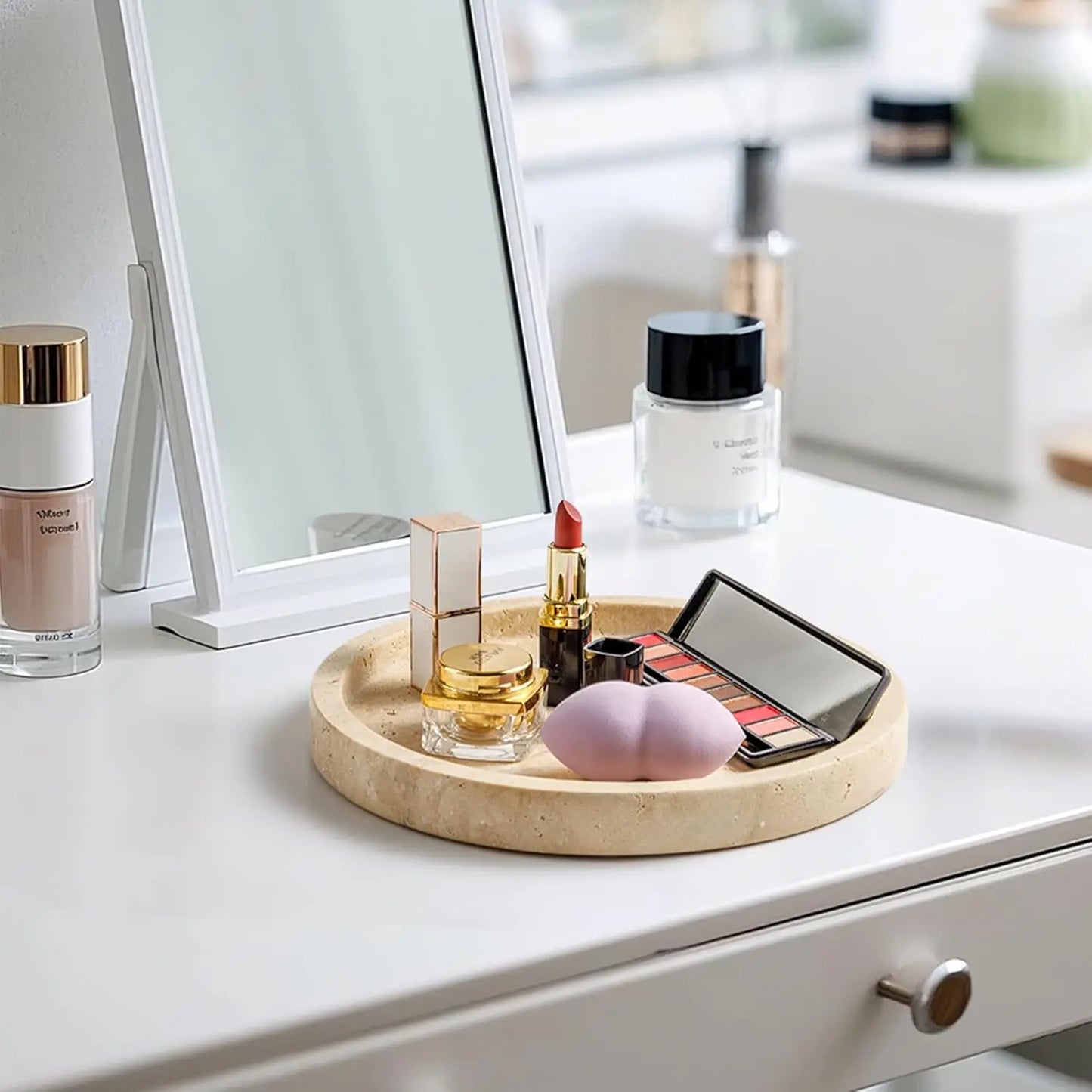 Natural Round Stone Tray