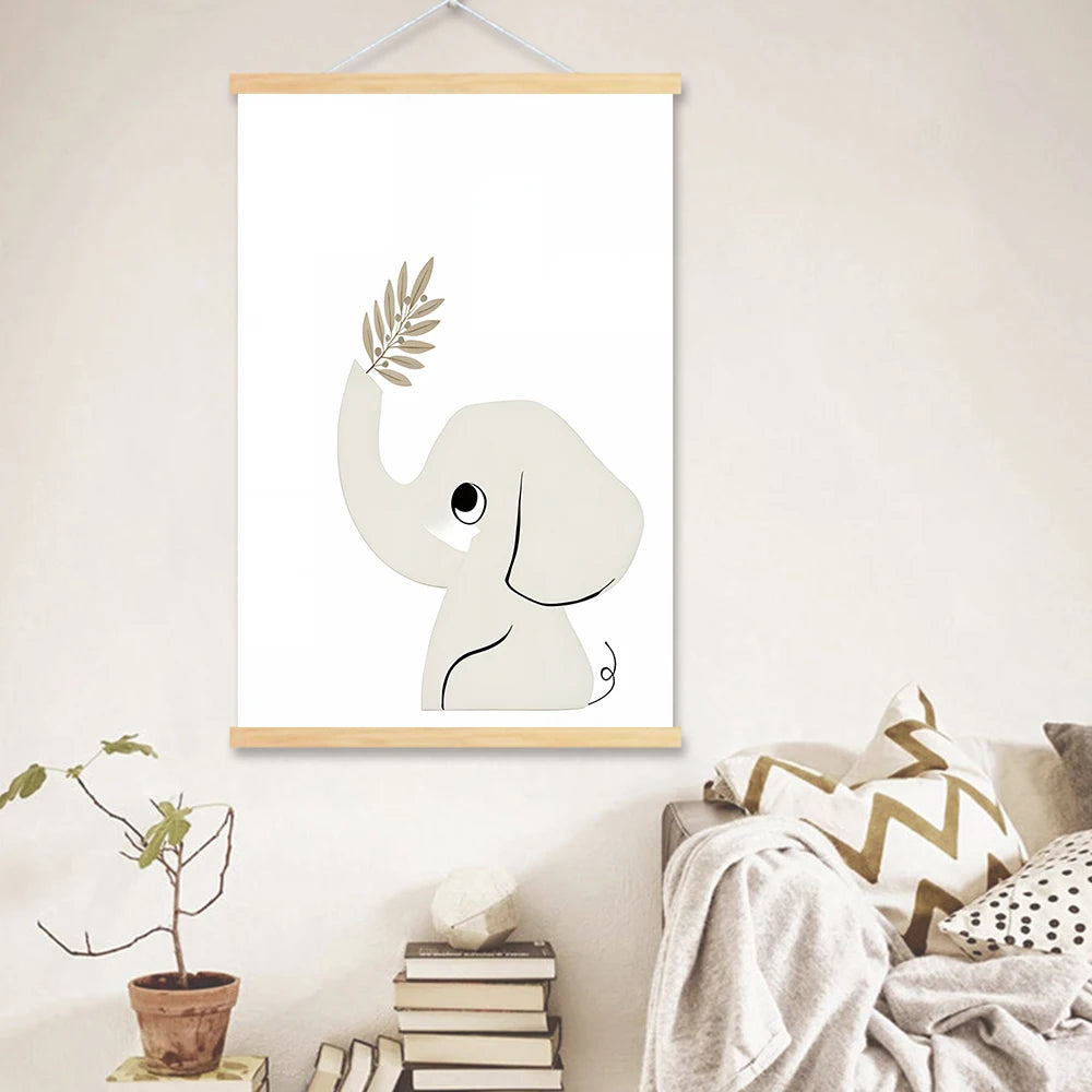 Boho Animals Wall Art Canvas Painting Kids Decor