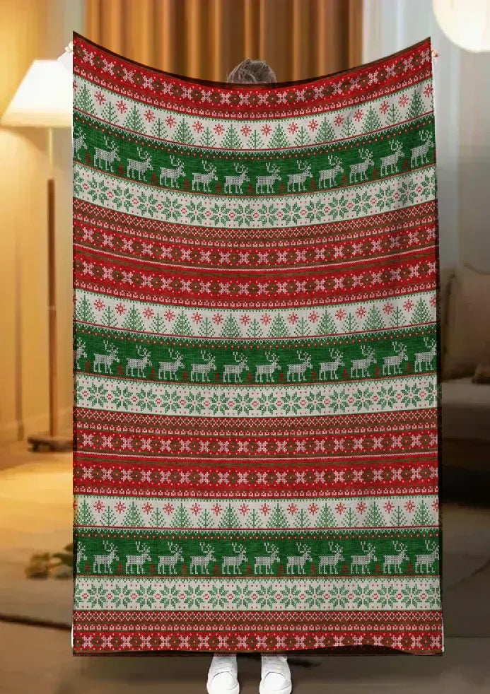 Touchat Red Sherpa Christmas Throw Blanket Fuzzy Fluffy Soft Cozy Flannel Blanket for Couch Bed Sofa Office Decoration New Year