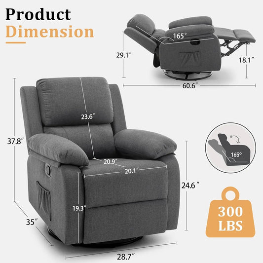 Small Rocking Recliner Chair for Small Spaces, Upholstered, Customized