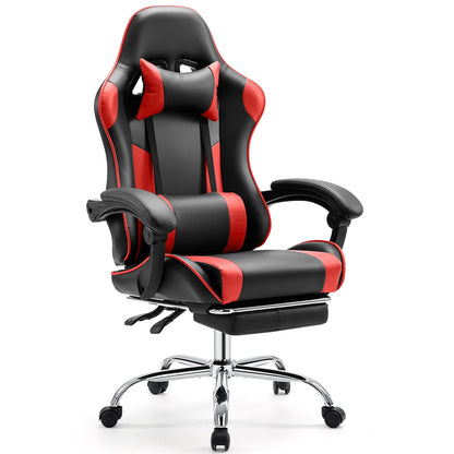 Ergonomic Office and Gaming Chair Adjustable Swivel PU Leather with Headrest and Lumbar Support