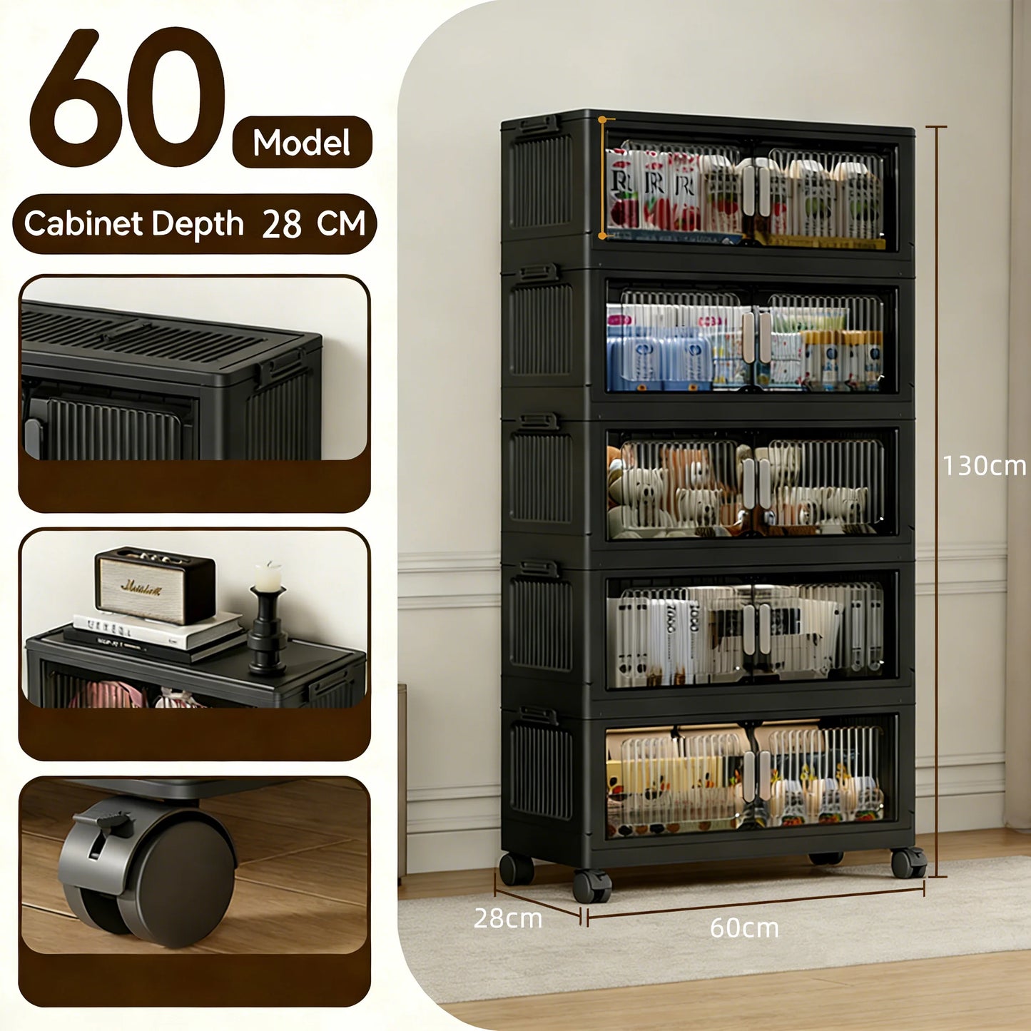 Stackable Storage Bins,  Plastic Container Drawers for Bedroom and Dorm Use.