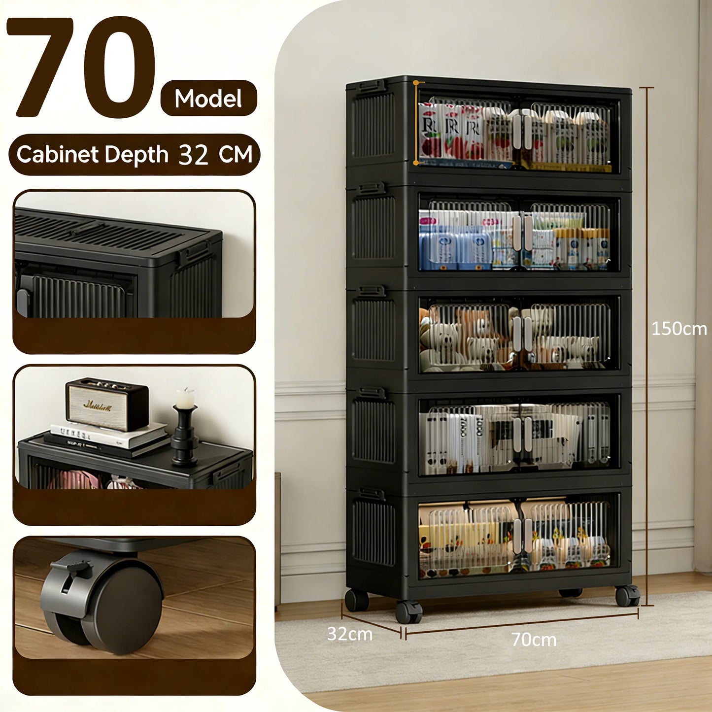 Stackable Storage Bins,  Plastic Container Drawers for Bedroom and Dorm Use.