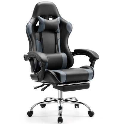 Ergonomic Office and Gaming Chair Adjustable Swivel PU Leather with Headrest and Lumbar Support