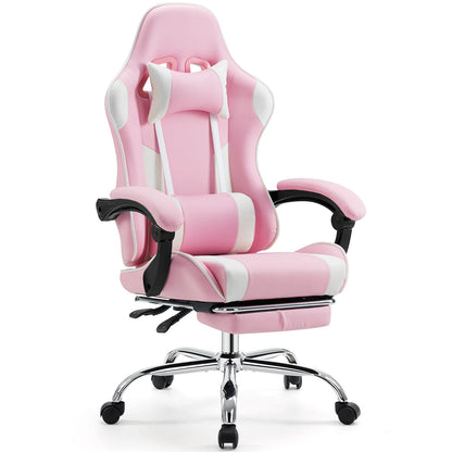 Ergonomic Office and Gaming Chair Adjustable Swivel PU Leather with Headrest and Lumbar Support