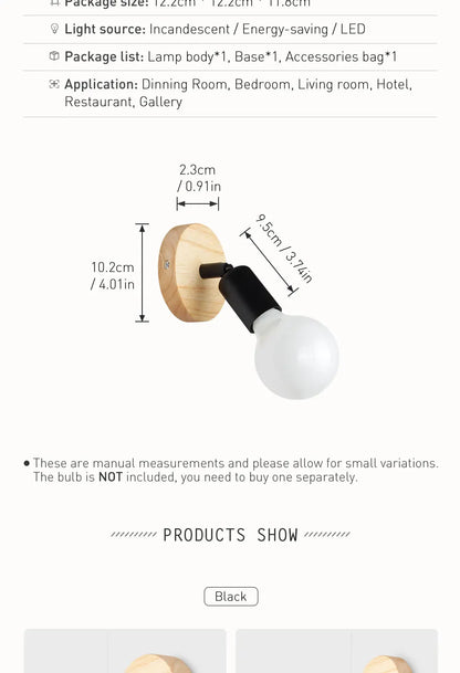 Modern Wood LED Wall Lamp