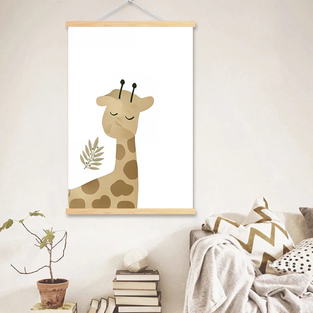 Boho Animals Wall Art Canvas Painting Kids  Decor