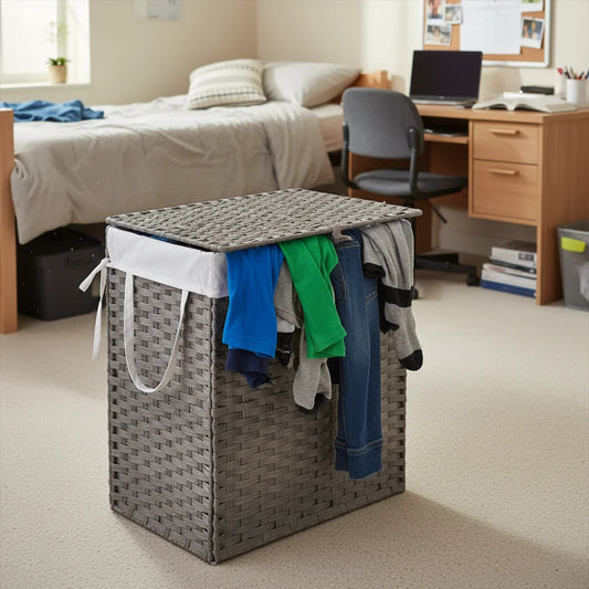 Woven Rattan Laundry Hamper with Lid