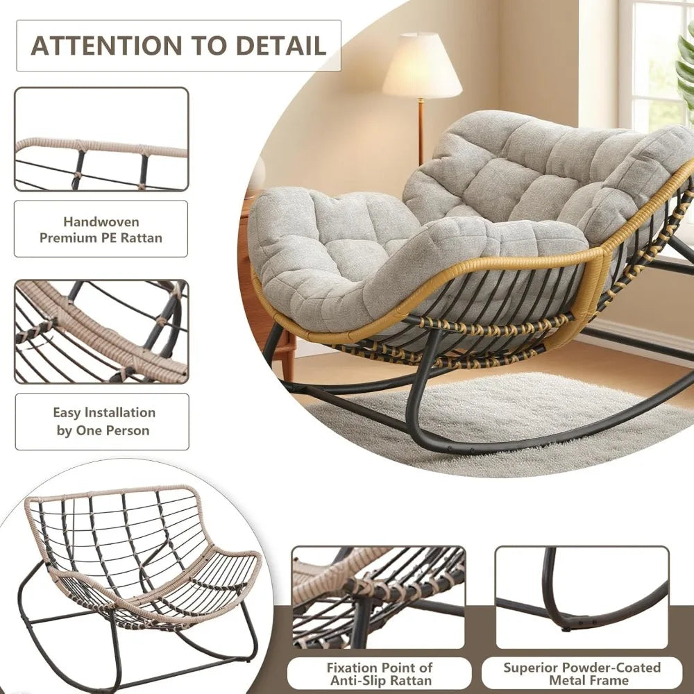 Outdoor/Indoor Rocking Papasan Chair
