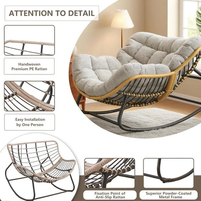 Outdoor/Indoor Rocking Papasan Chair