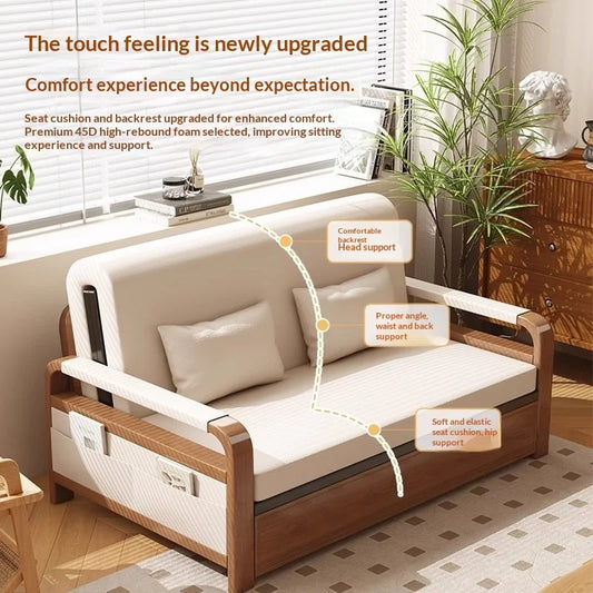 Light Luxury Foldable Sofa Bed ,Single Double Retractable Pull Out Multifunctional