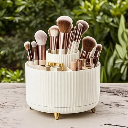 360° Rotating Makeup Brush Organizer