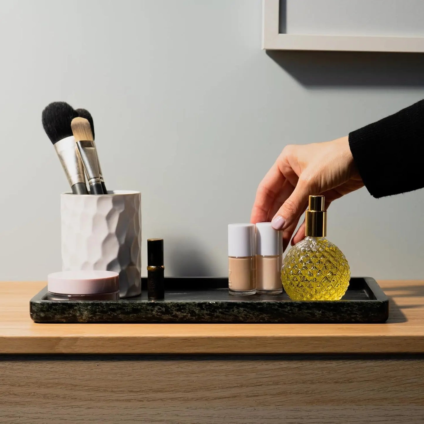 Black Marble Vanity Organizer