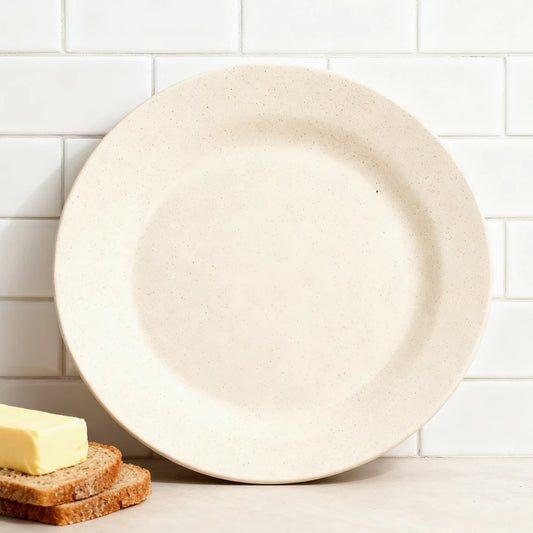1/10Pcs Round Plastic Dish Lightweight Wheat Straw Plates