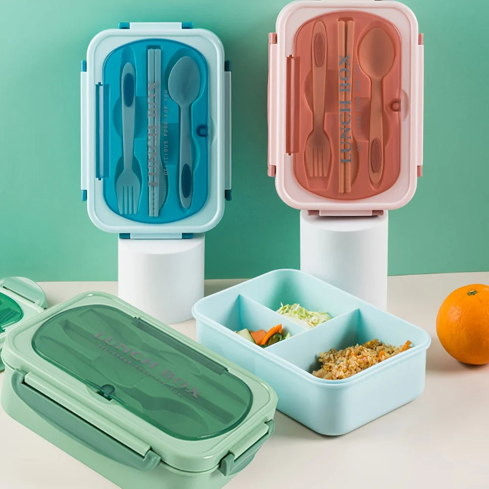 Lunch box with utensils