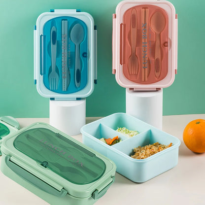 Lunch box with utensils