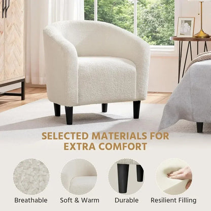 Elegant Upholstered Accent Chairs with Soft Padded Armrests,