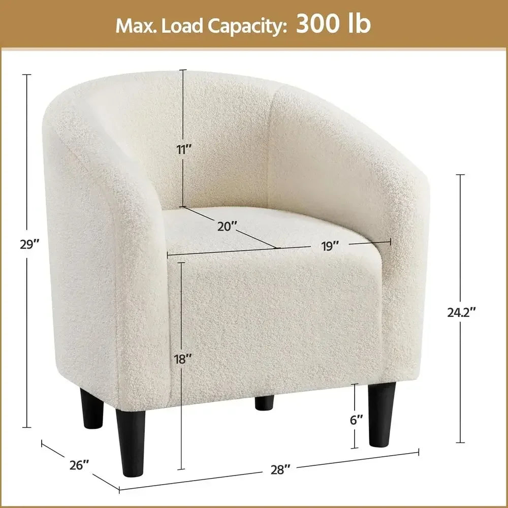Elegant Upholstered Accent Chairs with Soft Padded Armrests,