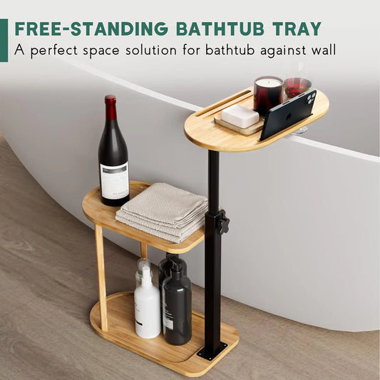 bamboo bathtub tray rack