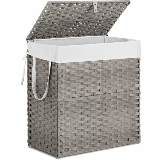Woven Rattan Laundry Hamper with Lid