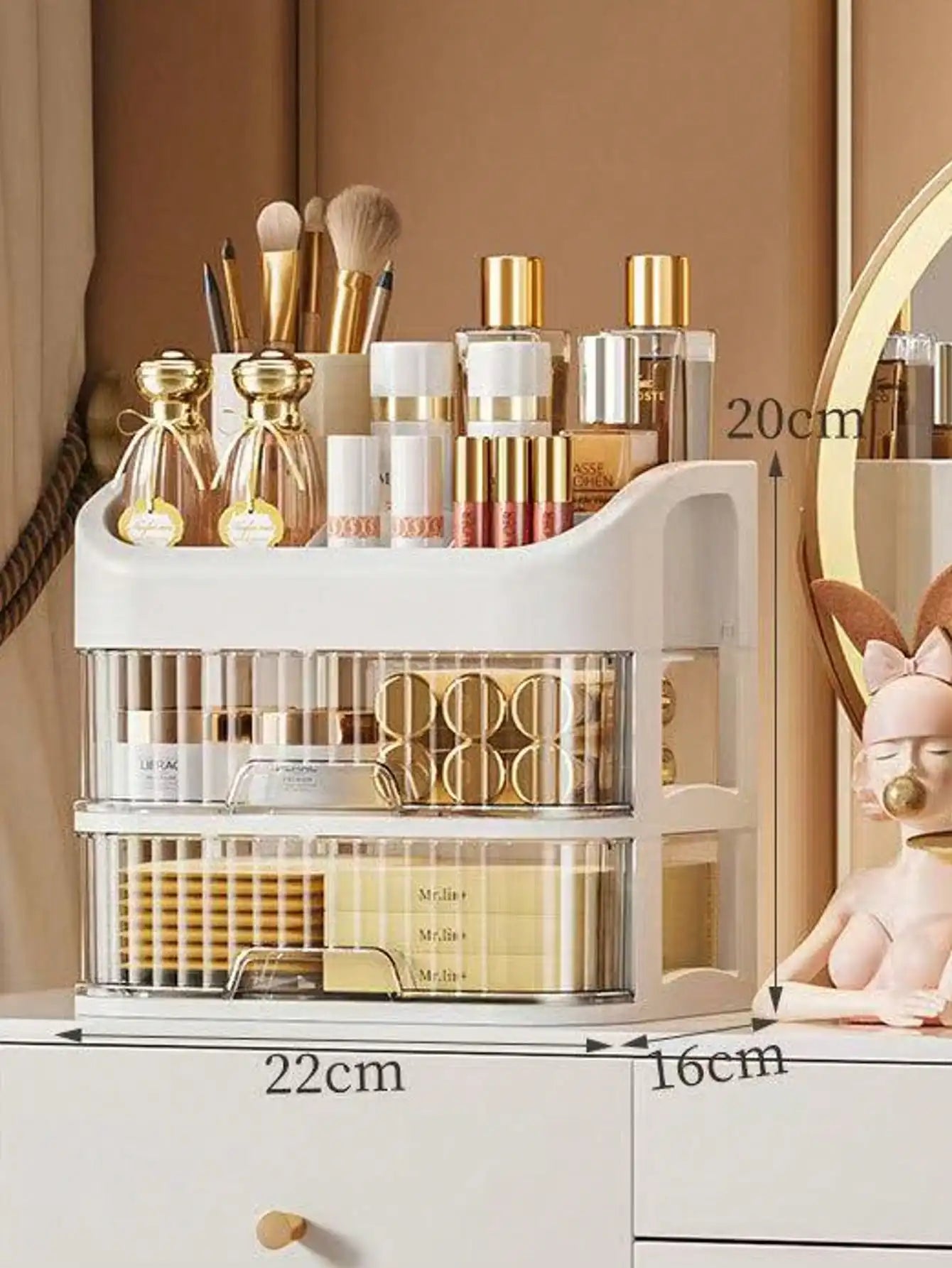 3 Tier Cosmetic Organizer With Drawers