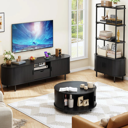 69 Inch TV Stand, TV Console for TVs up to 80",Entertainment Center w/ Storage & Drawer,