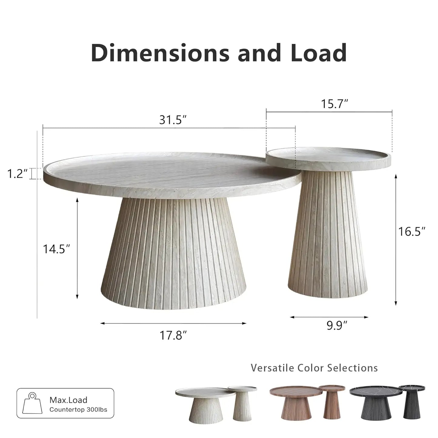 Modern Nesting Coffee Table Set of 2