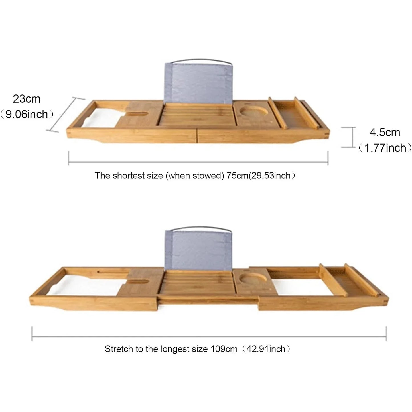 Bamboo  Bathtub  Expandable Holder Rack