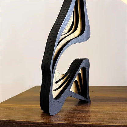 Artistic Abstract Wooden Streamlined Statue