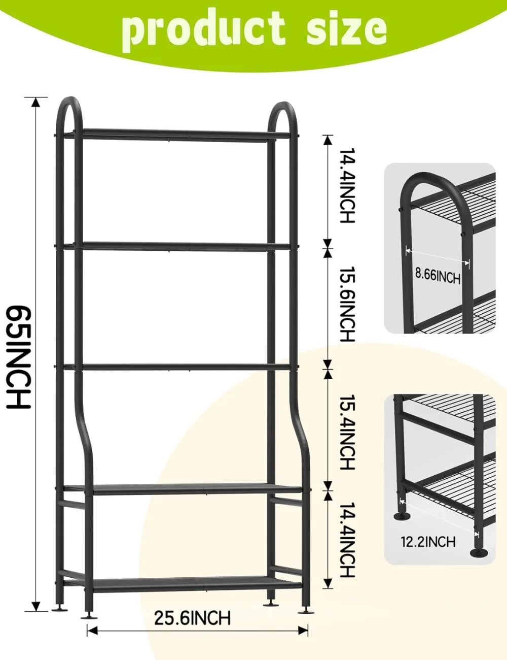 5-Tier Black Metal Plant Stand