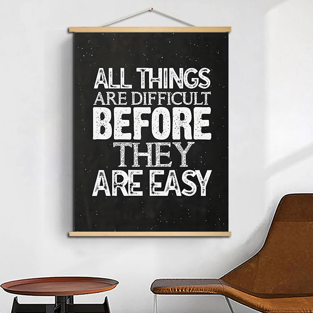 Inspirational Positive Scrolls Canvas Painting