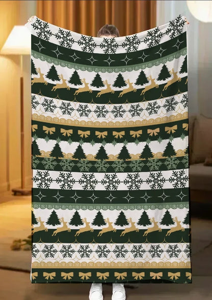 Touchat Red Sherpa Christmas Throw Blanket Fuzzy Fluffy Soft Cozy Flannel Blanket for Couch Bed Sofa Office Decoration New Year