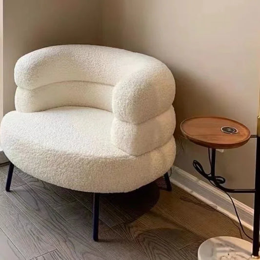 Lamb wool lazy sofa chair living room ot bedroom