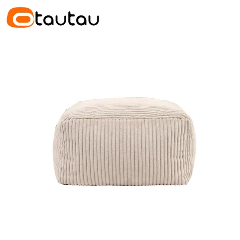 OTAUTAU Corduroy Bean Bag Pouf Cover Without Filler Lazy Floor Beanbag Chair Sac Puff Ottoman Lounger Frameless Furniture DD025