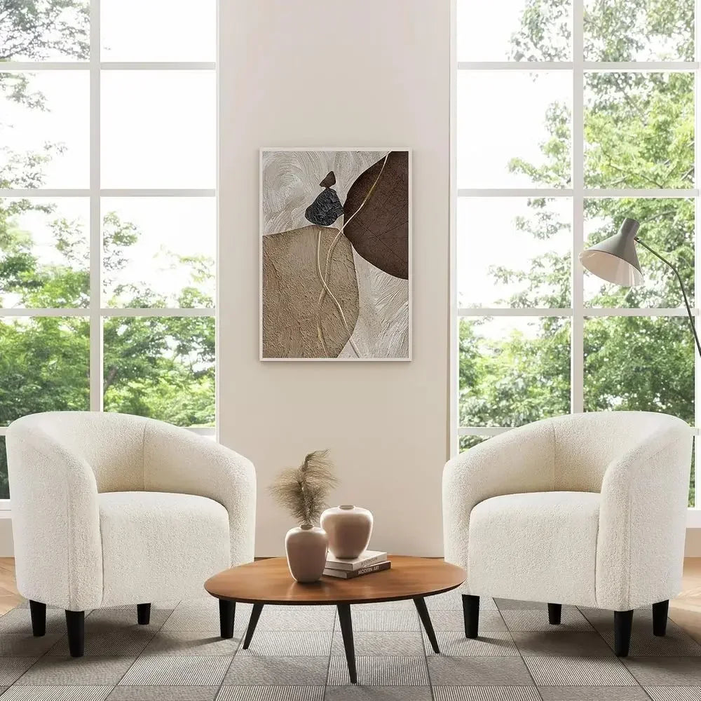 Elegant Upholstered Accent Chairs with Soft Padded Armrests,