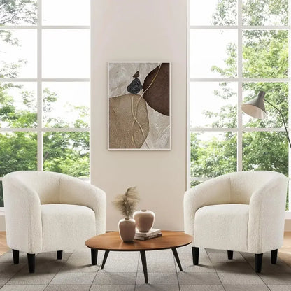 Elegant Upholstered Accent Chairs with Soft Padded Armrests,