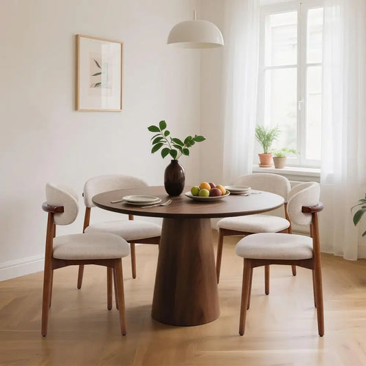 Dining Chairs Set of 4, Mid Century Modern Fabric Upholstered Kitchen Chairs