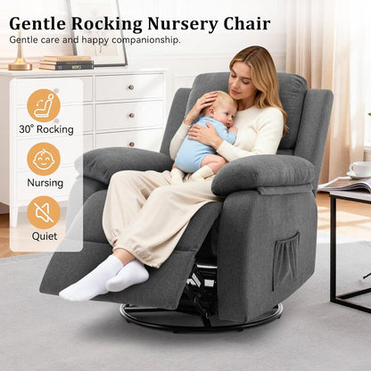Small Rocking Recliner Chair for Small Spaces, Upholstered, Customized