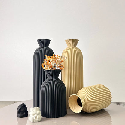 2-Piece Set of Wavy Pattern Art Dry Vase, Dried Flower Vase
