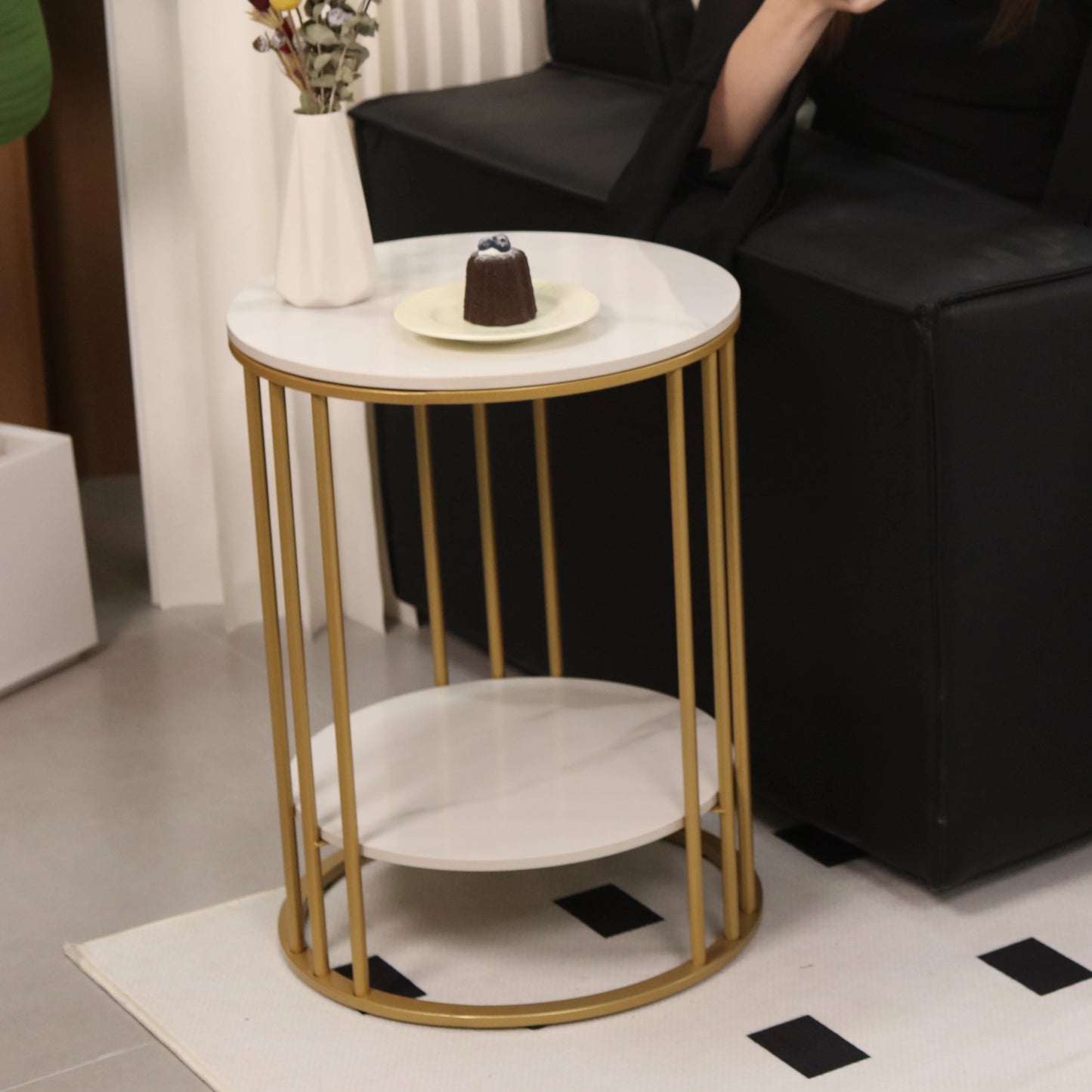White Marble Side Table