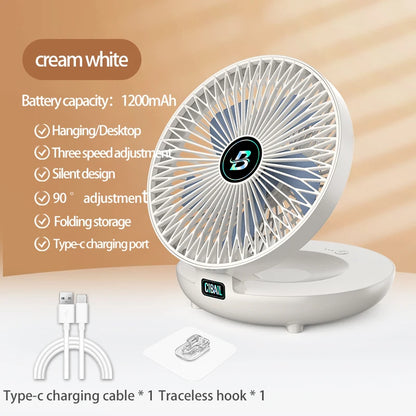 Three-Speed Adjustable Fan Usb Charging Home Dormitory, Desktop Mini Portable Electric Fan Folding Convenient Storage