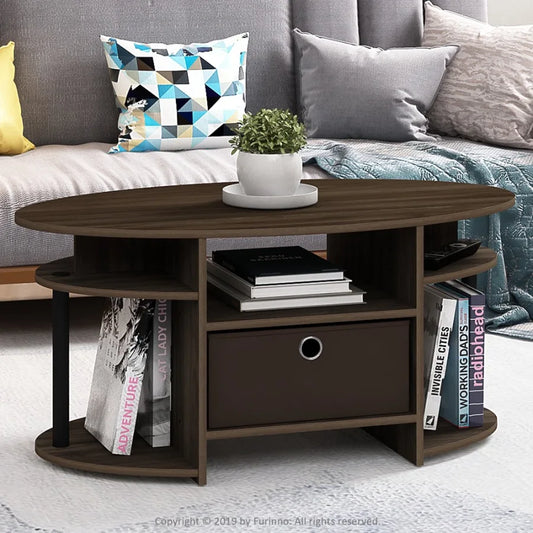 Oval Coffee Table with Columbia Walnut