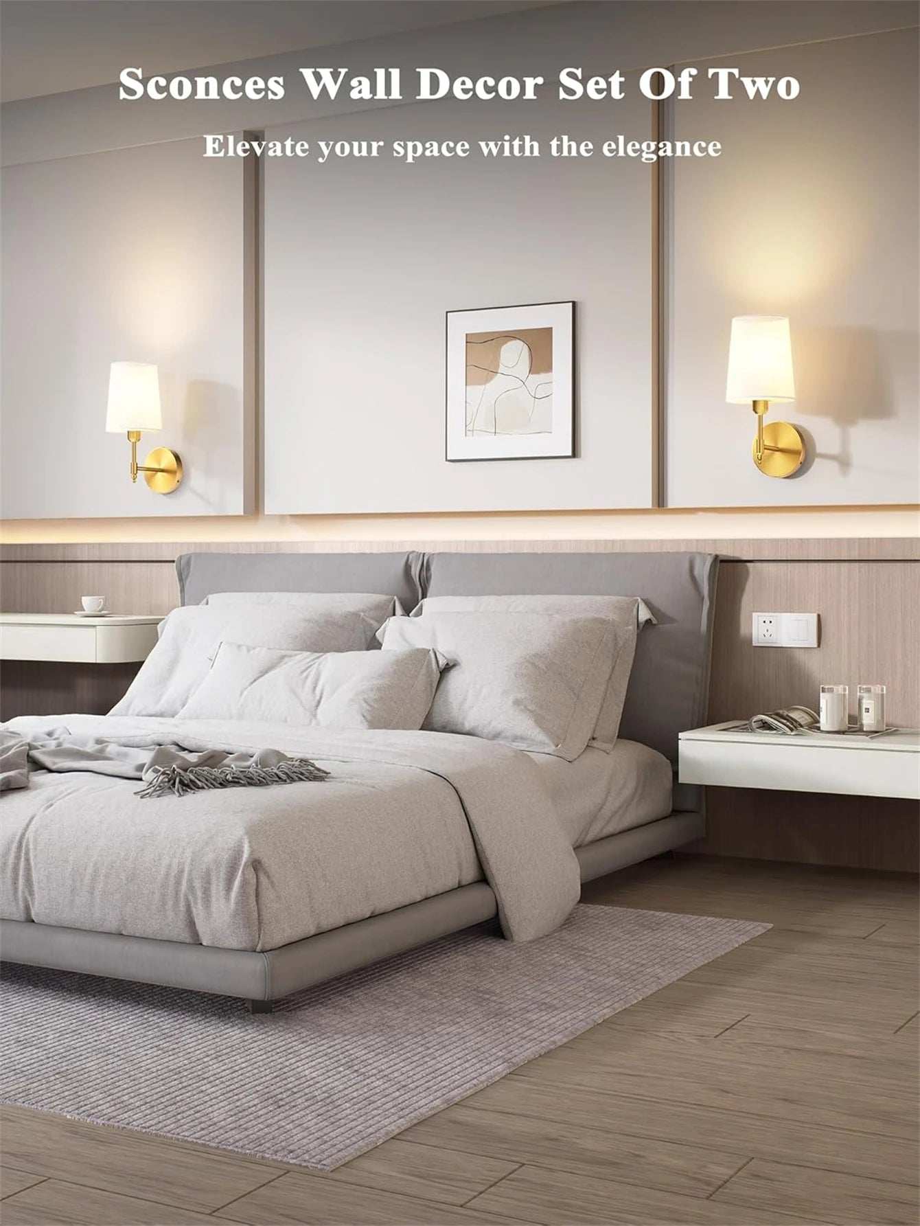 Wireless Rechargeable Battery-Powered Wall Light with 4000 Mah, Dimmable, Detachable Bulb and Remote Control, 1