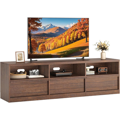 Modern TV Stand with Storage for TVs Up to 85",70 inch Media Console with Drawer & Open Shelves Mid Century Entertainment Center
