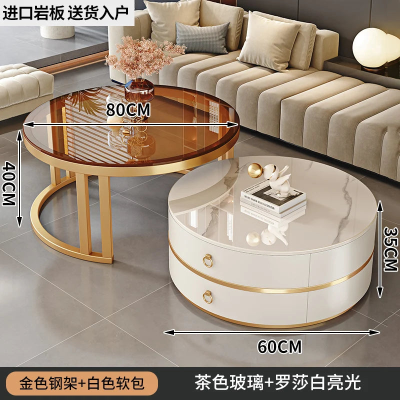 Modern Round Coffee Tables Metal Nordic Glam Minimalist Coffee Tables